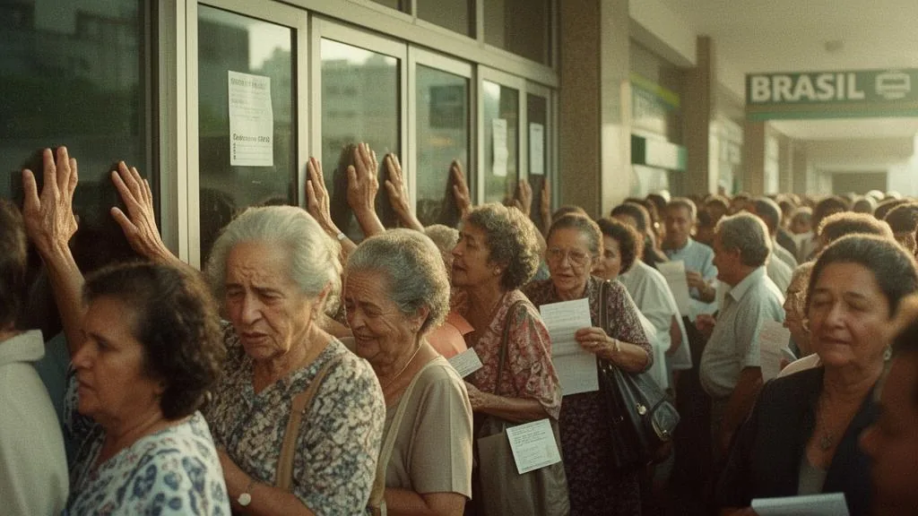 Filas desesperadas em frente a bancos brasileiros em 1990